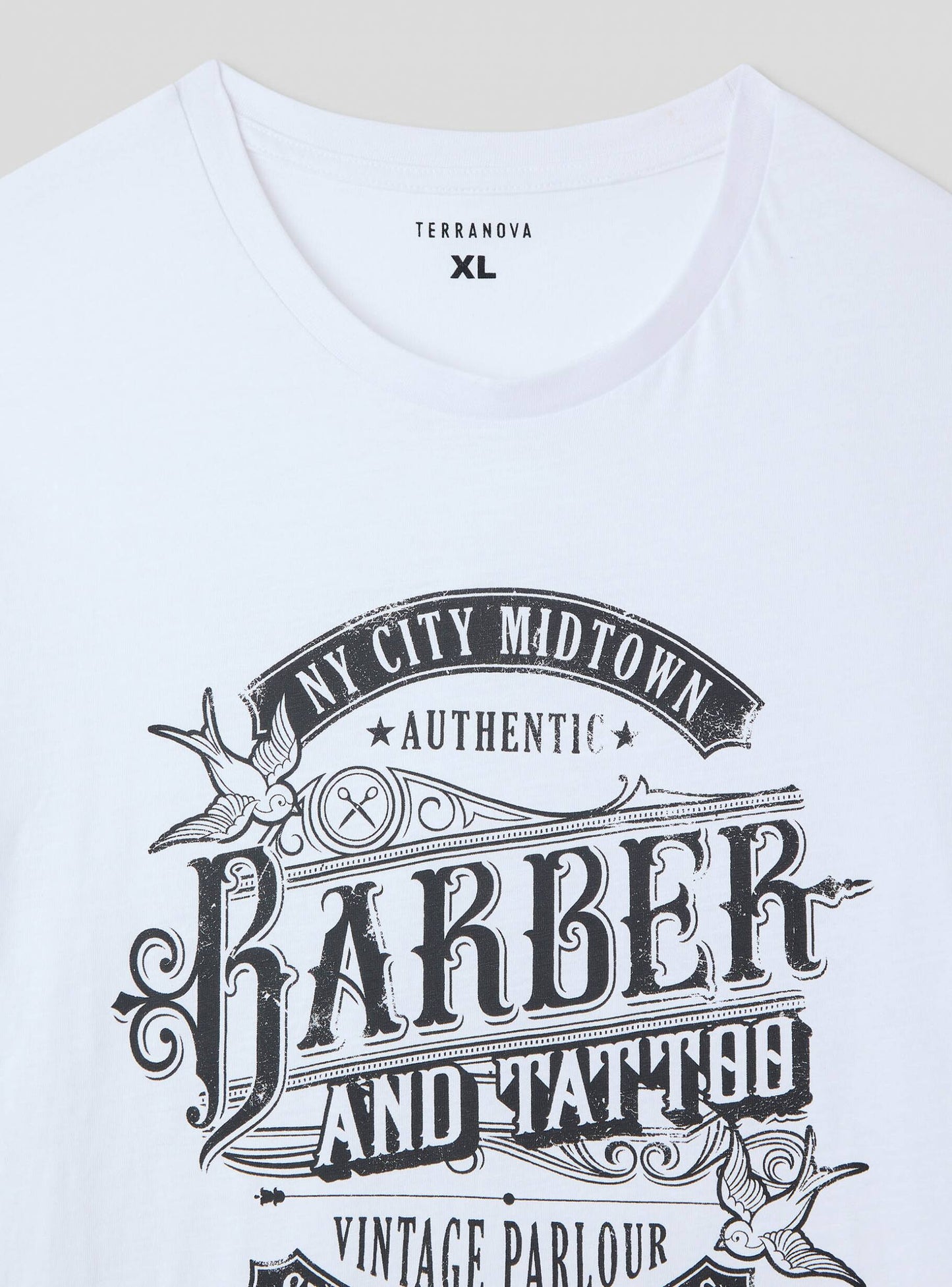 Barber print T-shirt Optical white